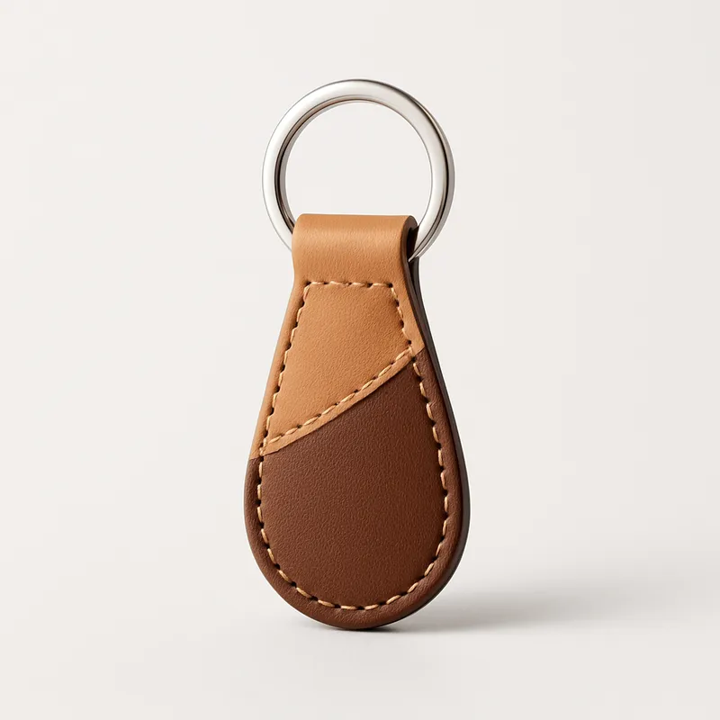 Dual-Tone Leather Keyfob