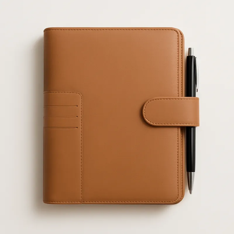 PU-Leather Ring Organizer Diary with Pen Loop